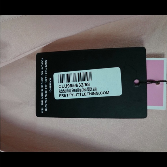 PrettyLittleThing Soft Pink Satin Long Sleeve Mini Dress - Picture 8 of 8